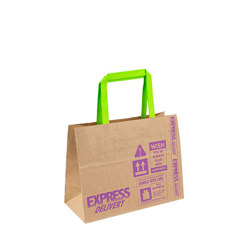 Benutzerdefiniert Ihr eigenes Logo weiß brauner Kraft Geschenk Basteln Einkaufstüte mit Griffen