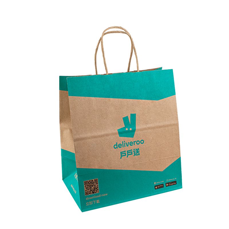 Kraftpapier Einkaufstasche Lebensmittelverpackung benutzerdefinierte Papiertüten mit Logo -Papiertüte mit Griff